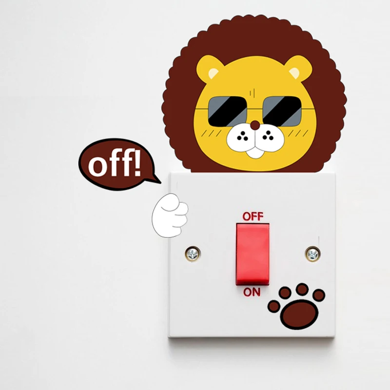 1 Set of 11pcs Cartoon lovely animals Switch stickers Removable Cute wall sticker Decal bedroom living room switch decoration | Дом и сад