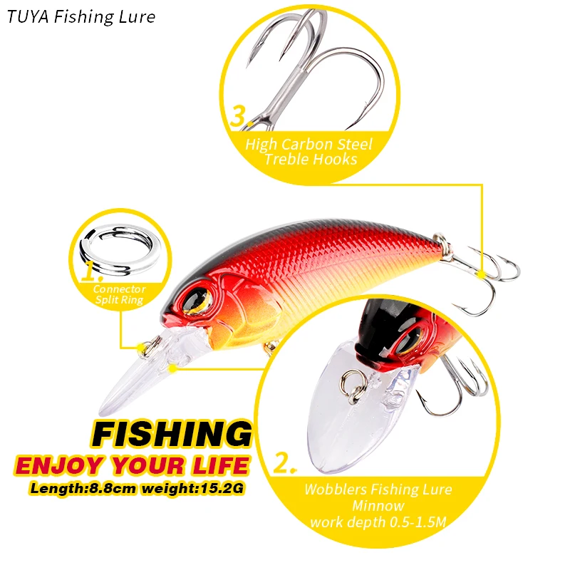 1 шт. кренкбейт наживка воблер гольян жесткая приманка троллинг кренки для