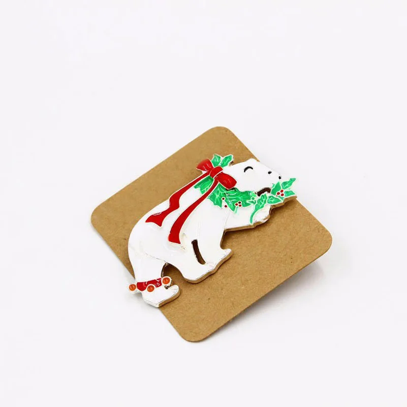 Праздничная эмалированная обувь полярный медведь веселая Рождественская елка