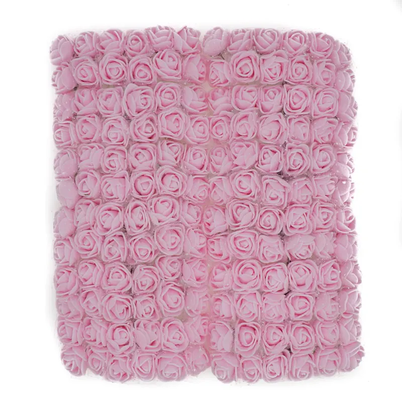 light pink 144 шт Искусственные розы из пенопласта для украшения 2 см искусственные цветы для домашнего декора мини ПЭ пенные цветы головки DIY Роза медведь - Цвет: light pink