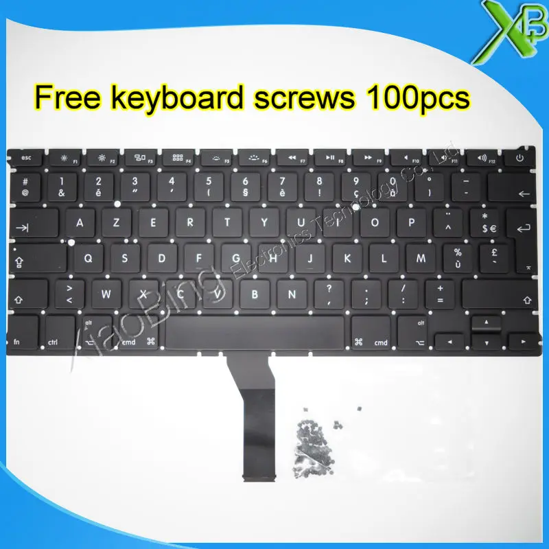 Совершенно новая Французская клавиатура AZERTY FR + винты для клавиатуры 100 MacBook Air 13 3