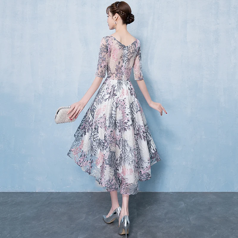 Длинное вечернее платье с вышивкой вечерние платья коротким рукавом и принтом