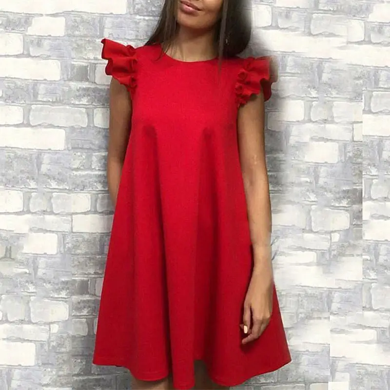 Новое поступление простые летние платья женское мини платье без рукавов с