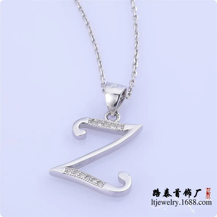 Оптовая продажа с фабрики BLAL026 искусственные Подвески буквами Z и цирконом