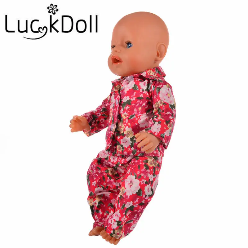 LUCKDOLL пижама с принтом подходит для 18 дюймов американский размер 43 см Детская