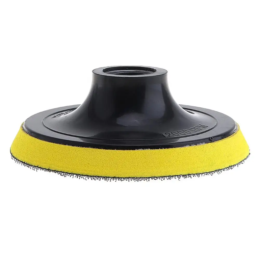 4 Inch Yellow Electric Suction Pad Self-adhesive Sandpaper Disc with Threaded Hole for Automotive / Metal Polishing | Инструменты