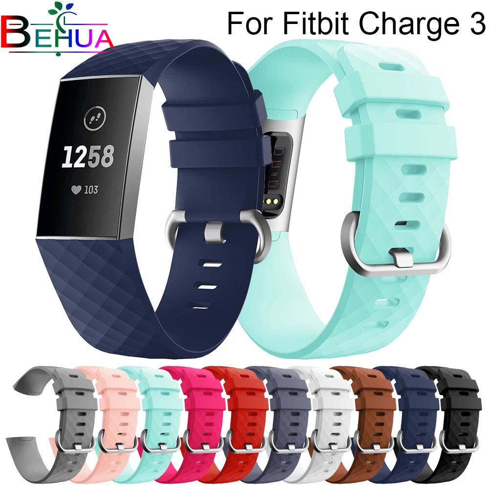 Силиконовые спортивные ленты для Fitbit Charge 3/Charge 3 SE Классический Маленький Большой