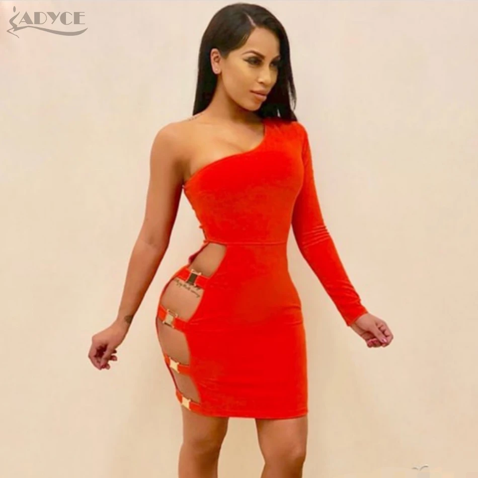 Adyce 2019 новое летнее женское Бандажное платье Vestidos одно плечо выдалбливают
