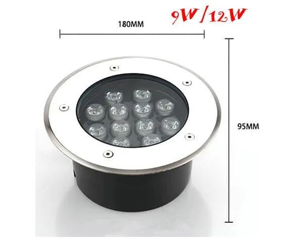 Светодиодная подземная лампа 3 Вт 5 7 9 12 15 18 24 36 DC12V или 85-265VAC IP67 утопленная