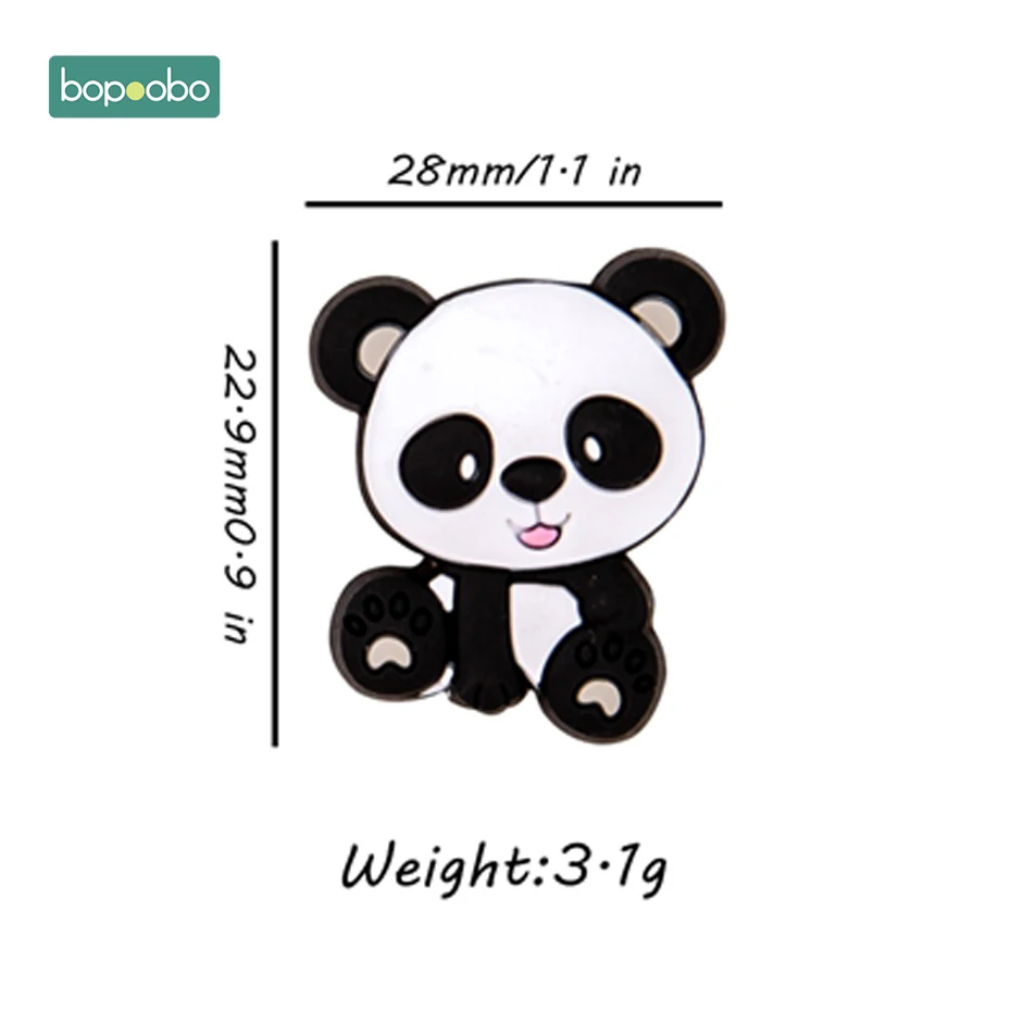 White Panda Bopobo 5 шт. силиконовые бусины панда грызун Детские Силиконовые для прорезывание зубов кролик бусины силиконовые жемчужные Прорезыватели Детские Силиконовые Прорезыватели - Цвет: White Panda