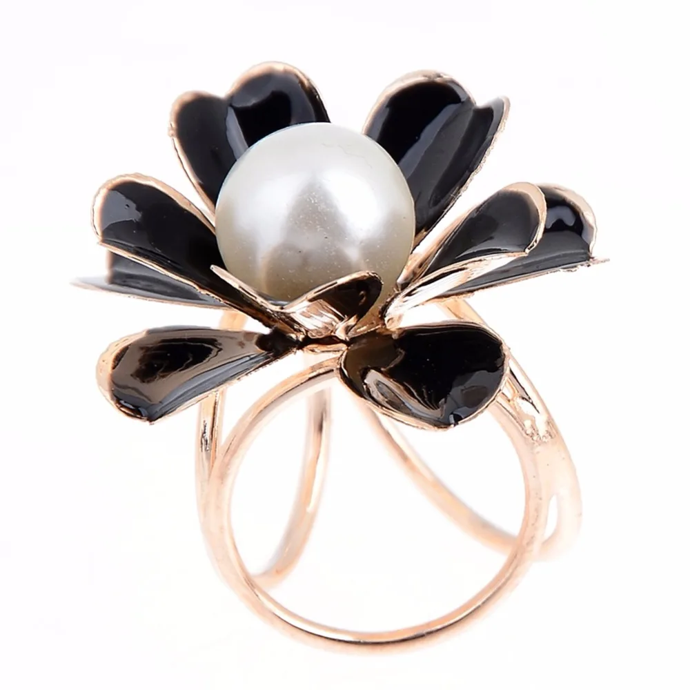 Цветочная Брошь эмалированные булавки для женщин черно белые цветочные броши