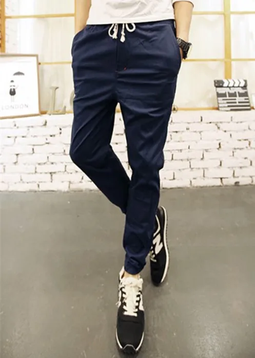 Мужские джоггеры повседневные хлопковые с манжетами в стиле Харадзюку летние