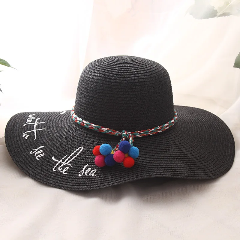 Женская соломенная шляпа USPOP пляжная с широкими полями Повседневная Соломенная