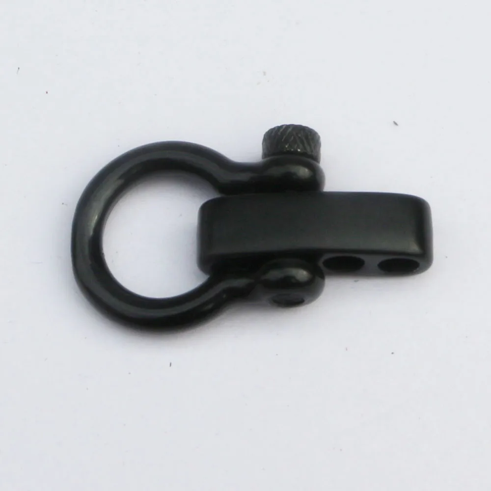 

Black Stainless Steel Bow/U Shape Anchor Adjustable Shackle Round Pin Outdoor Survival Rope Paracord Bracelet Buckle 10pcs