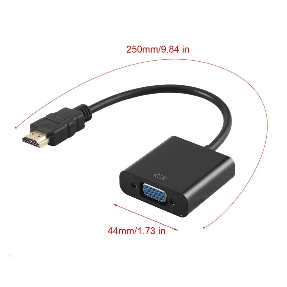 HDMI-совместимый с VGA RGB Женский видео конвертер адаптер 1080P для ПК черный