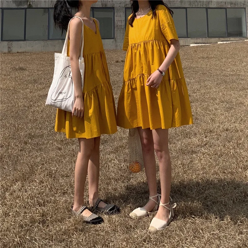 2 стиля Mihoshop Ulzzang Корейская женская модная одежда летнее простое милое желтое
