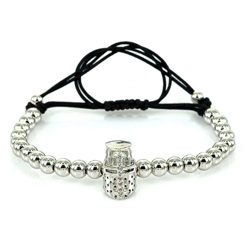 Anil Arjandas Мужские браслеты 24K Золото Микро Пейв CZ Бусины Оберег Спартанский Шлем для Женщин Пульсерас Мужер он.