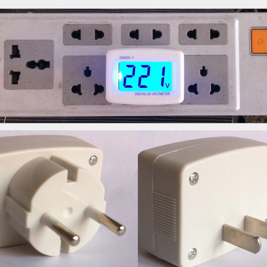 EU US Plug 80 300 В синий тестер напряжения с подсветкой ЖК цифровой вольтметр Вольт