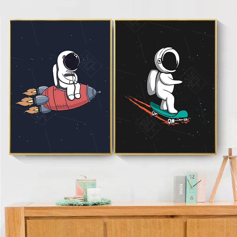 Скандинавское украшение для дома астронавт ракета Hd Печать холст картина