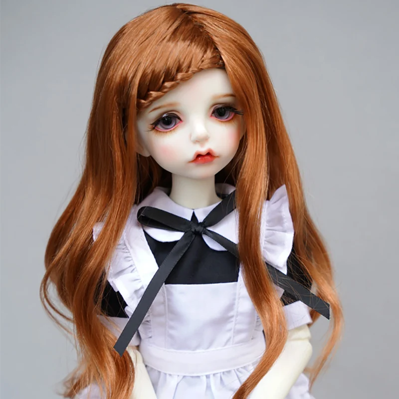 Cateleya BJD парик 1/3 1/4 кукольные волосы Lmitation мохер слегка вьющихся с коричневой