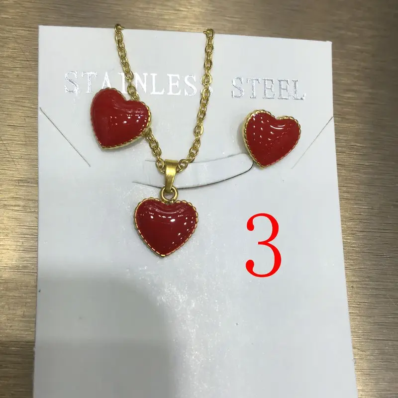 Mother's Day gift Valentine's Christmas Fashion Jewelry Sets stainless steel set for woman Earrings and pendant | Украшения и