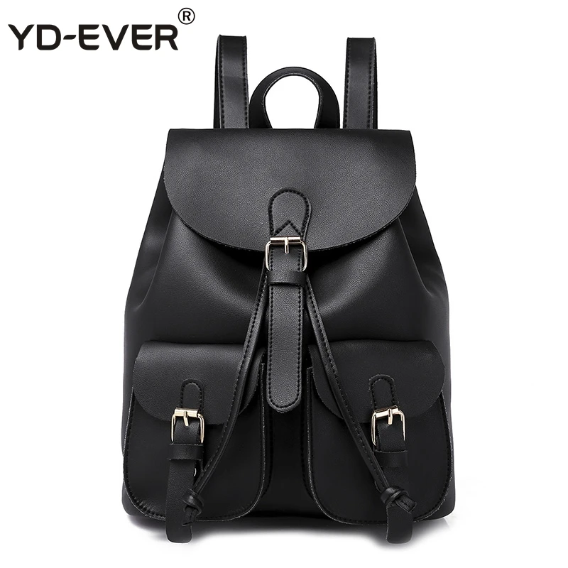 YD EVER женский кожаный рюкзак черный Bolsas Mochila Feminina большие школьные рюкзаки для