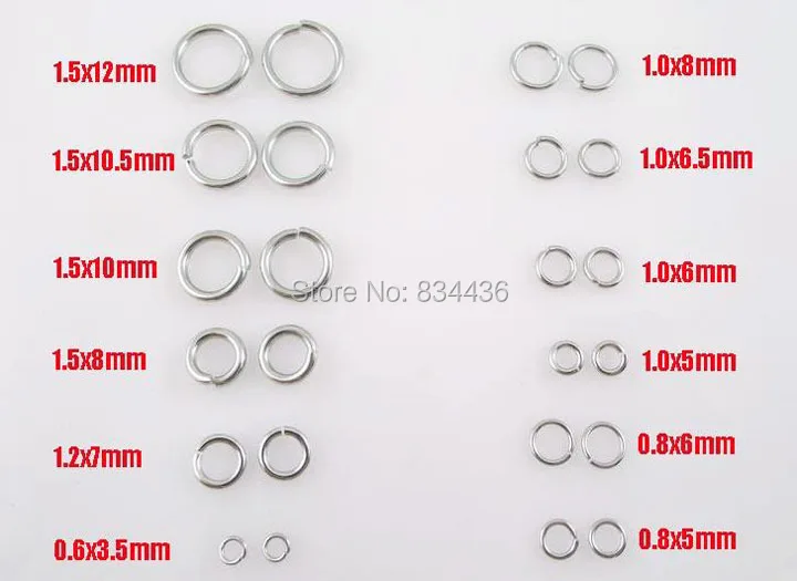Free Shipping wholesale 1.0X6mm 316L stainless steel jump rings closed end 1000pcs DIY necklace accessories chains jewelry parts | Украшения