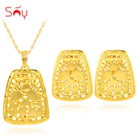sunny jewelry hollow out fashion jewelry 2021 women jewelry sets necklace earrings pendant alloy lock for party wedding daily