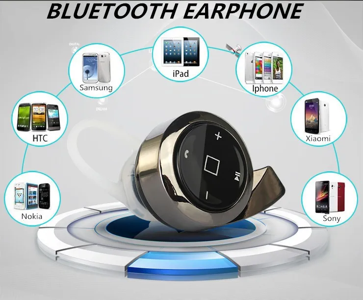 Bluetooth Headphone Wireless Earphone Cordless Handsfree Headset 3 Colours Mini Version For Mobile Phone Tablet PC|earphone led|headset somicearphone