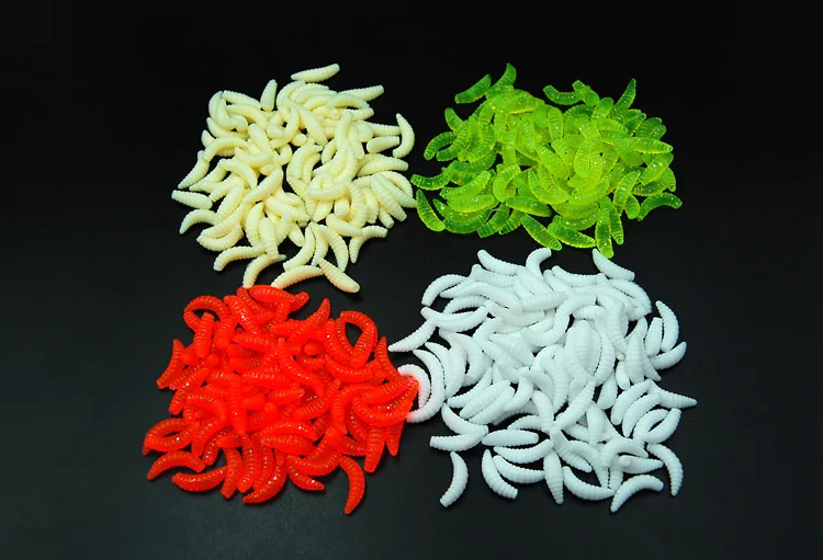 200 шт. мягкая блесна в виде личинки 2 см | Спорт и развлечения