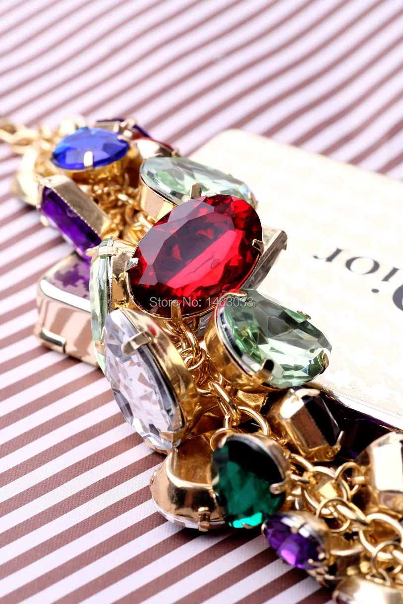 Bohemian Necklace Colorful Rhinestones Fashion Antique Gold Bridesmaids Jewelry|necklace body jewelry|jewelry choker necklacejewelry necklace display