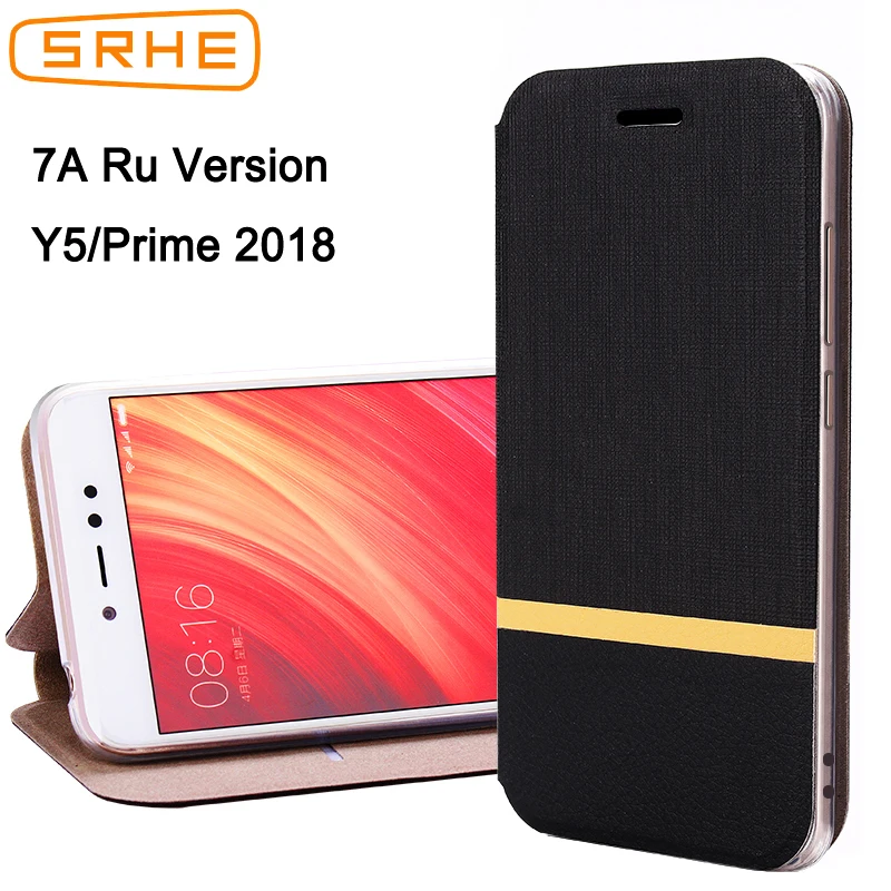 SRHE Huawei Y5 Prime 2018 чехол Флип кожаный силиконовый для карт Honor 7A Russion версия DUA L22 5 45
