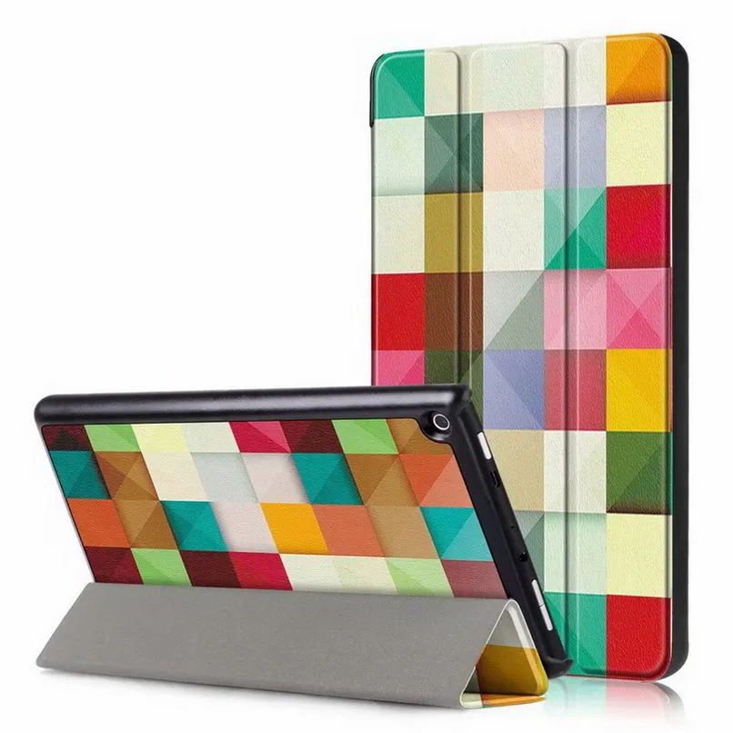 Painted 1 Чехол для Amazon Kindle Fire HD 8 искусственная кожа авто-сон/Пробуждение Магнитный чехол для Amazon Fire HD8 Чехлы для планшетов+ подарок - Цвет: Painted 1