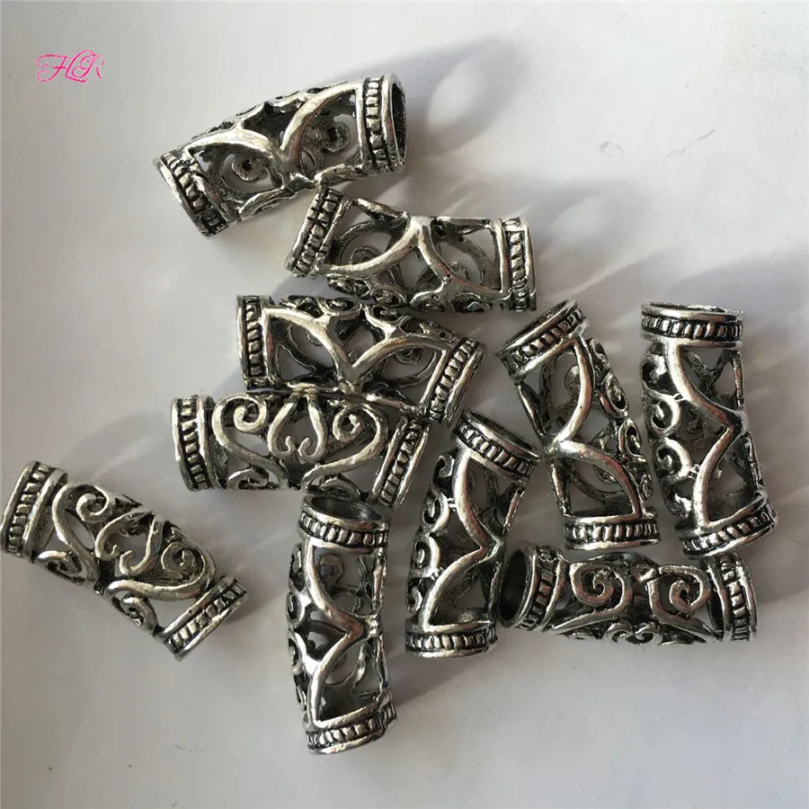 50Pcs Dreadlock Beads Adjustable Hair Braid Cuff Clip 7mm Hole Braiding Hair Micro Ring Beads Silver Ombre Hair Beads Link images - 6