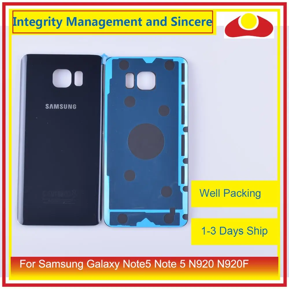 Оригинальный чехол для Samsung Galaxy Note5 Note 5 N920 N920F Задняя стеклянная крышка корпуса