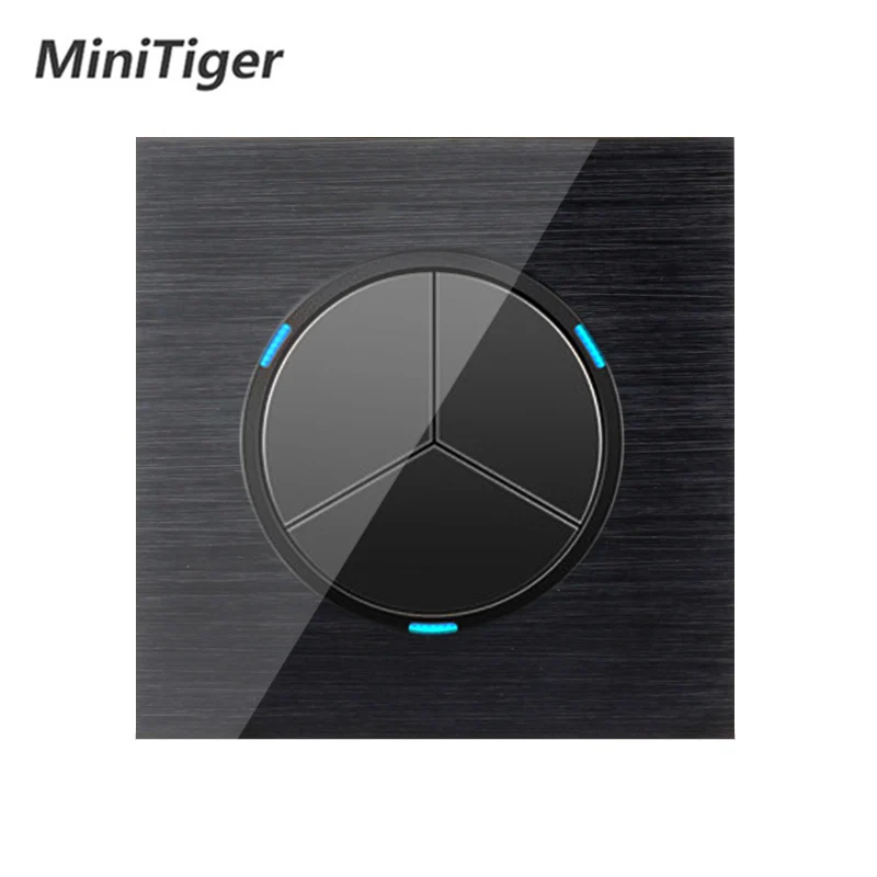 Minitiger роскошный 3 банды 1 способ случайный щелчок вкл/выкл настенный выключатель