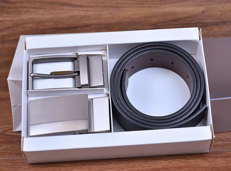 Ремень Костюм Pin BuckleAutomatic Пряжка из натуральной кожи роскошные Ремни для Для мужчин 105 см-125 см длинные сплава пряжки Для мужчин Ремни подарочные коробки