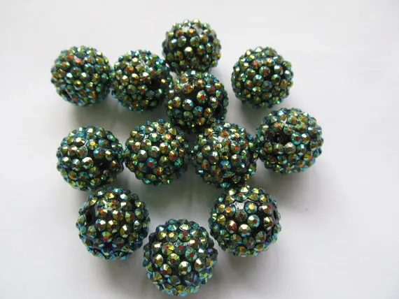 

high quality 22mm 24pcs micro pave rhinestone DIY Beads Round balls silver beads DIY jewelry loose beads