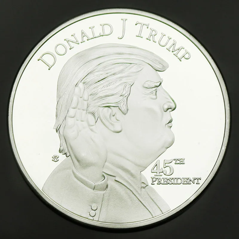 Серебряная монета американского президента Дональда с изображением Трампа США