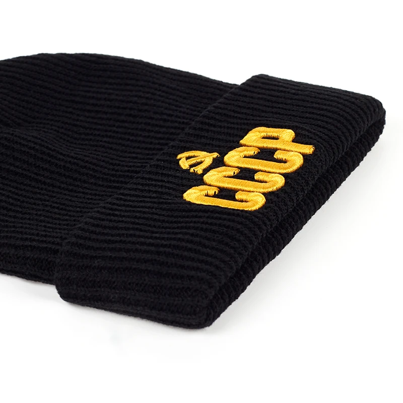 Теплая шапка VORON Красная унисекс в русском стиле для осени и зимы CCCP|winter warm hat|hats