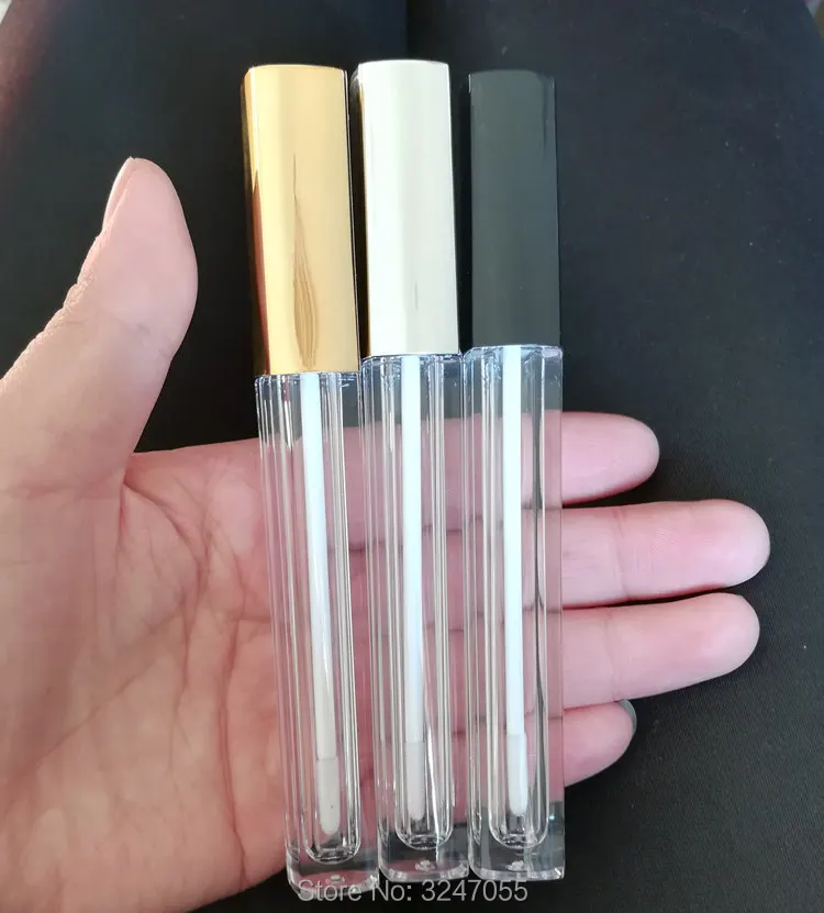 

4.5ML 50pcs/lot Empty Square Clear Cosmetic Liquid Lipstick Storage Bottle, DIY Plastic Lip Gloss Tube, High-end Lipgloss Tube