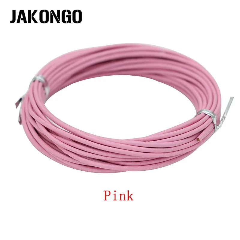 Шнуры из натуральной кожи JAKONGO 1 5 мм м круглая веревка нить для изготовления