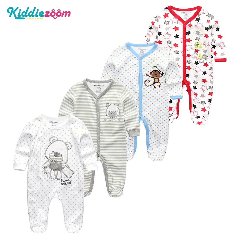 4 шт./лот одежда унисекс для новорожденных мальчиков Roupas de bebe хлопковые