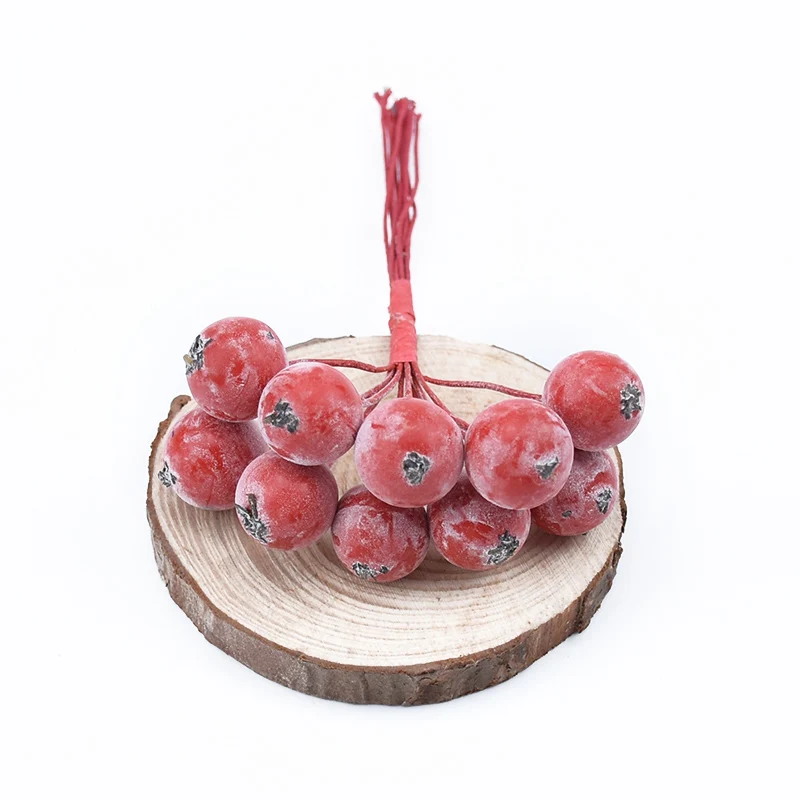 10pcs Christmas decorative flowers wreaths Handmade home decor accessories scrapbooking Cherry diy gifts box artificial plants