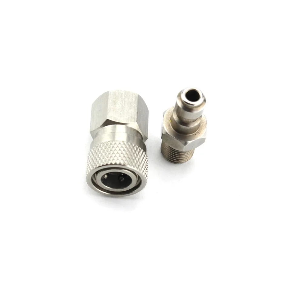 PCP Airforce Paintball 1/8BSPP Stainless Steel G1/8 Male Plug and Female Quick Disconnect SET Connector Fittings Socket 2pcs/set | Спорт и