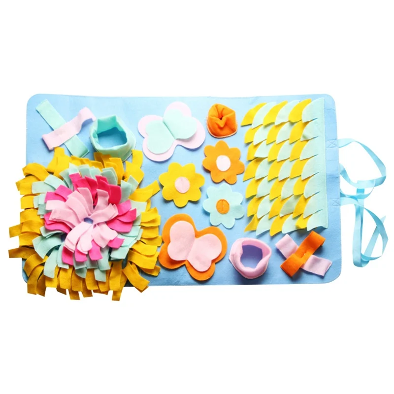 75x45cm-E Dog Snuffle Mat Puppy Cat Pet Sniffing Training Soft Pet Nose Pad Puppy Activity Training Blanket Detachable Fleece Pads - Цвет: 75x45cm-E