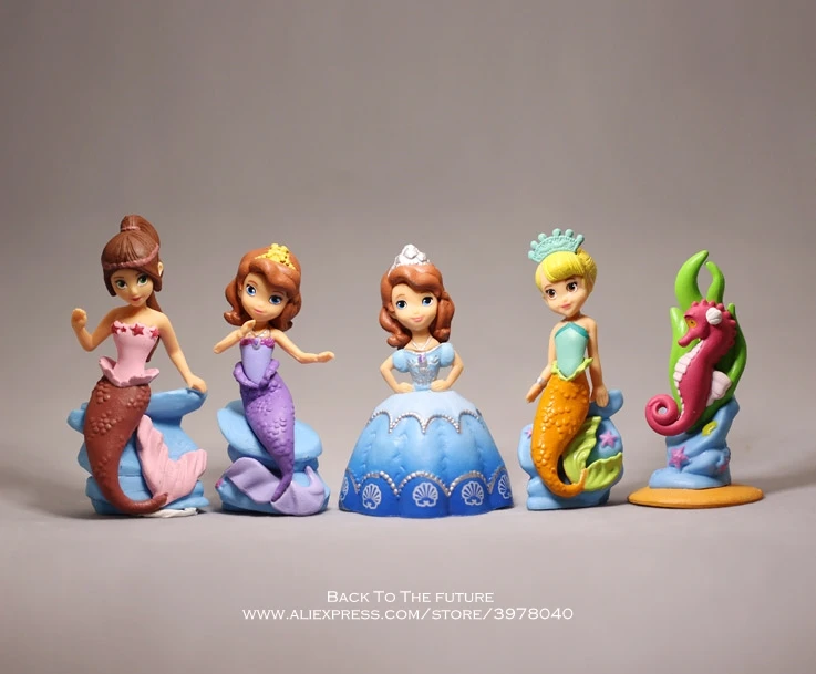 Миниатюрная кукла Disney Sofia принцесса русалка 5 шт./компл. 8 9 см фигурка героя аниме