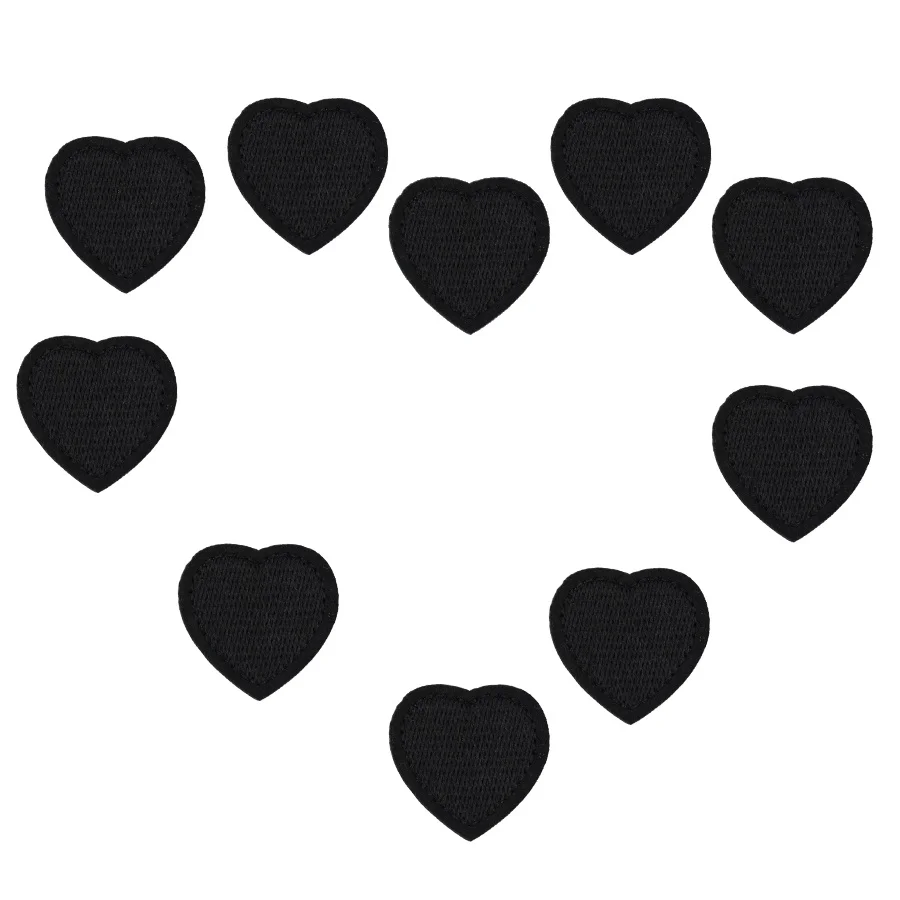 10 шт. вышитая аппликация в виде черного сердца для одежды | Дом и сад