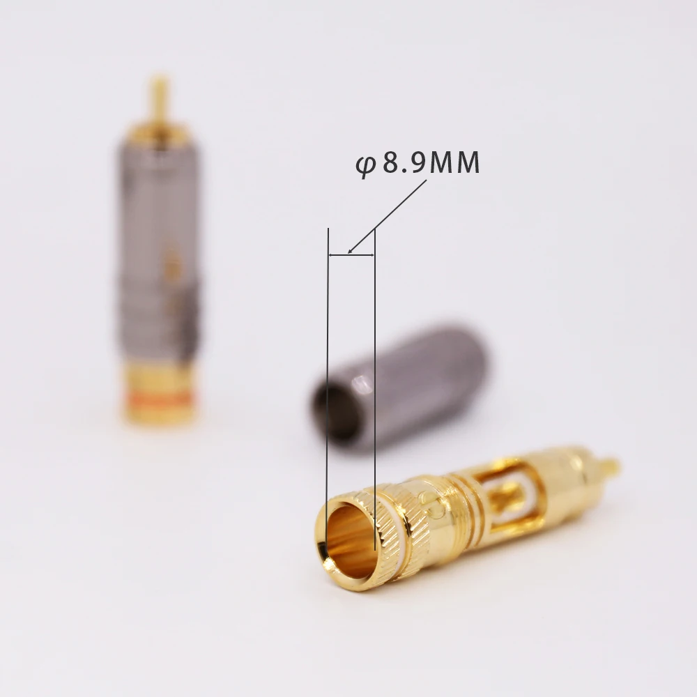 8 шт. Hi-End 24 K позолоченный медный штекер RCA прочные винты разъема RCA пайка Блокировка Аудио Видео WBT разъем