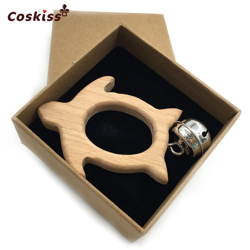 Mordedor de madera Natural hecho a mano para beb&eacute;, campanas de madera de haya, ecol&oacute;gico, seguro, juguetes para iluminaci&oacute;n de reci&eacute;n nacidos-2
